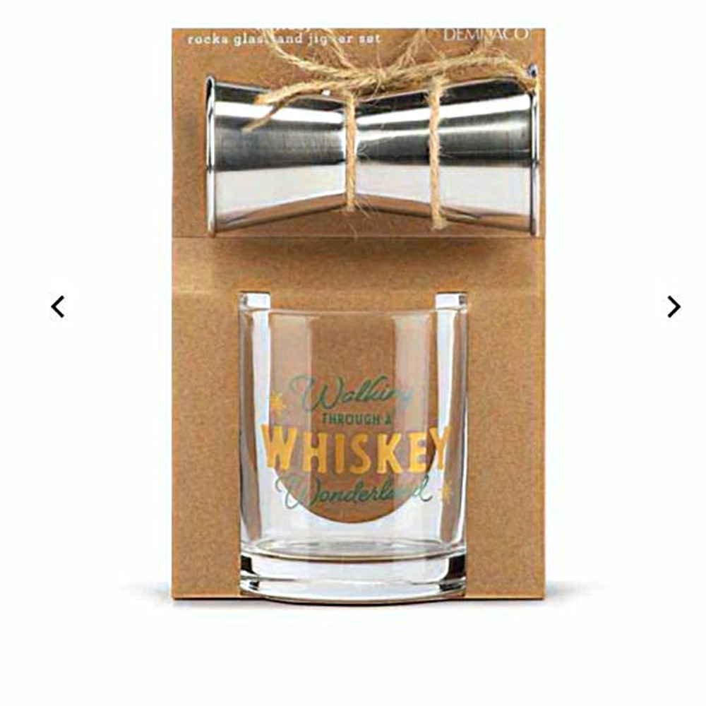 DEMDACO Rocks Glass Jigger Set -Christmas theme